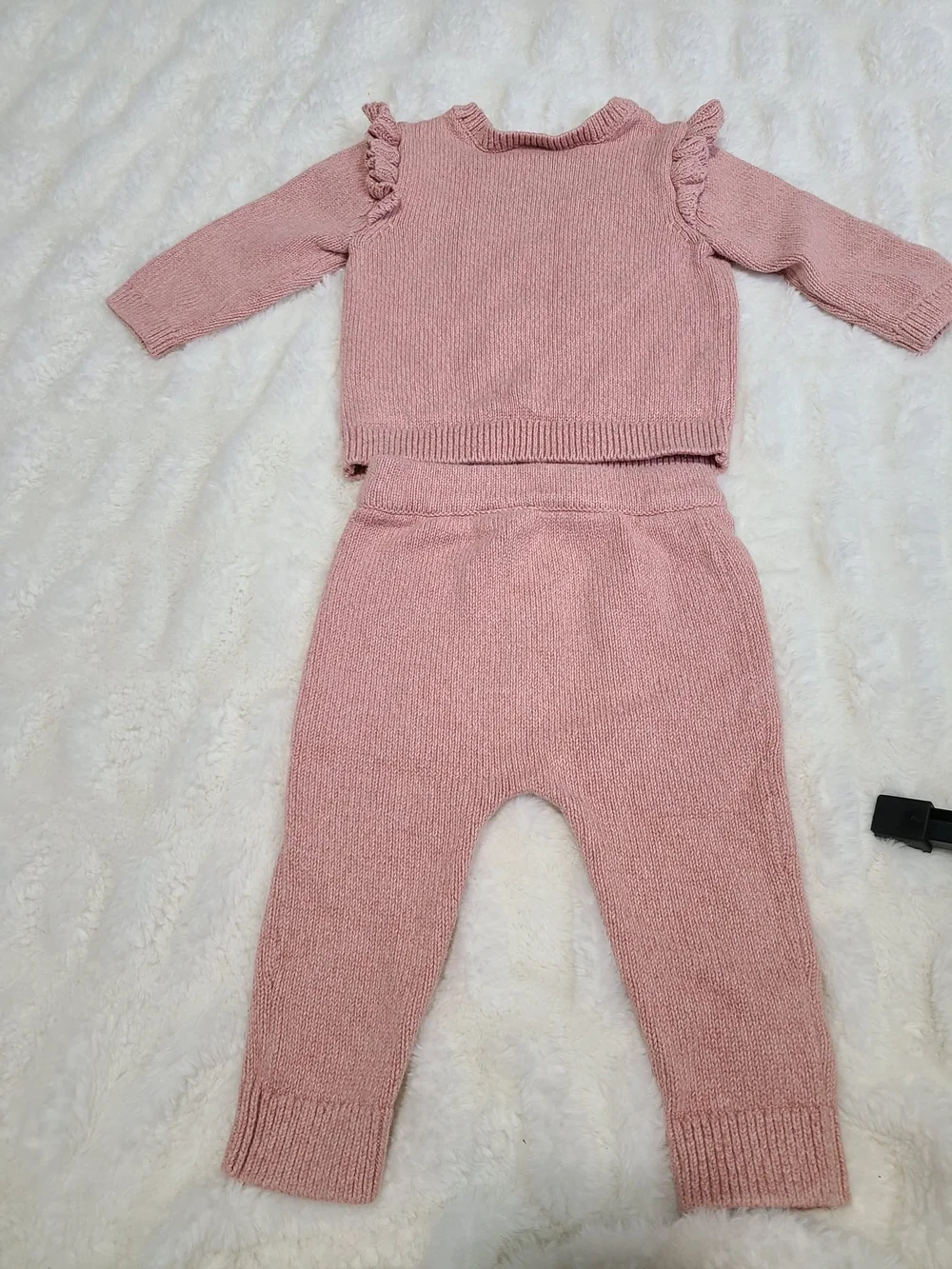 Carter's Dusty Pink Knit Baby Sweater 12M - Picture 3 of 3